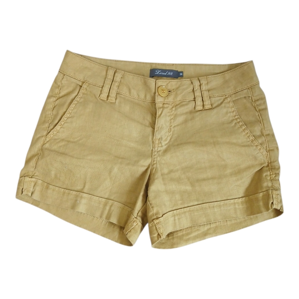 Anthropologie-Level 99- Cargo shorts- Linen Blend- mustard yellow- Size 26- NWOT